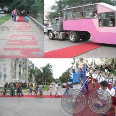 LA ALFOMBRA ROJA (BIENAL DE LA HABANA, CUBA 2003) - Montaje de CHRISTIAN CEUPPENS